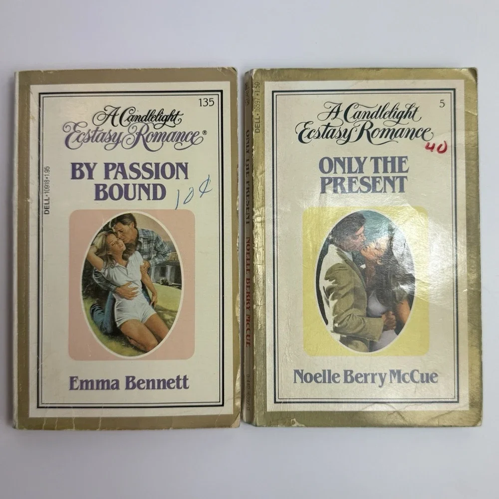 Candlelight Ecstasy Romance Paperback Books Lot of 2 80's First Printing